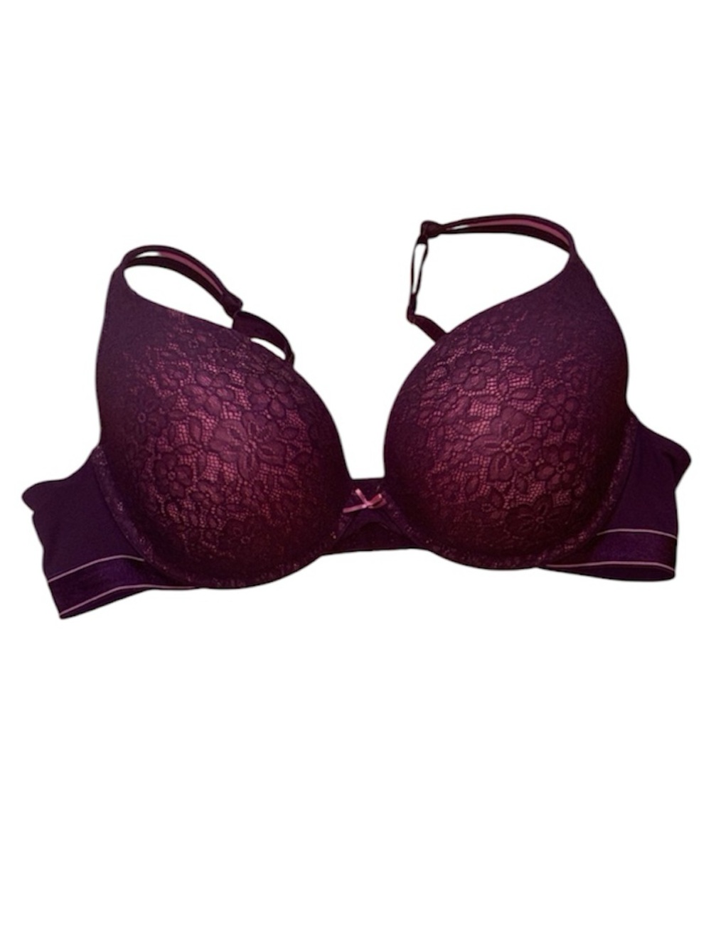Cacique Lace Lined Underwire Bra, plum/Burgundy, 42D